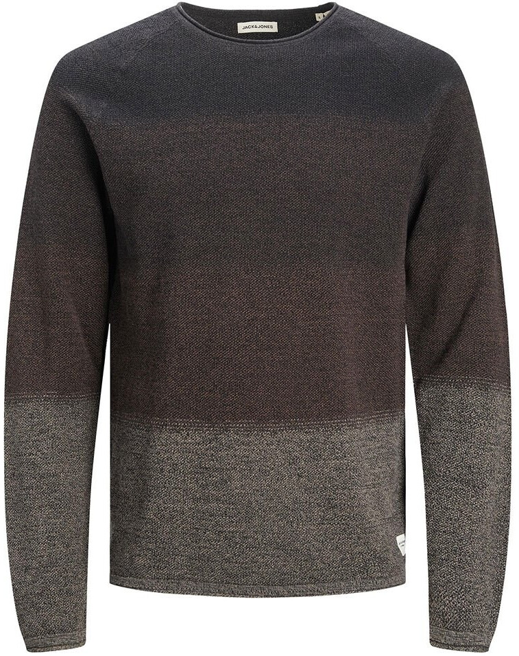 Jack & Jones Hill Knit Crew Sweater (12157321) Seal Brown / Detail Gradient