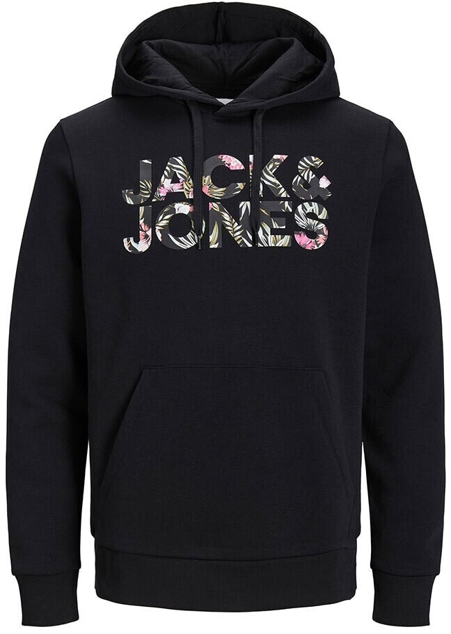 Jack & Jones Jeff Corp Logo Hoodie (12250682) Carbon / Detail Flower