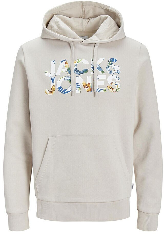 Jack & Jones Jeff Corp Logo Hoodie (12250682) Moonbeam / Detail Flower