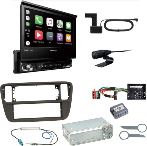 Pioneer AVH-Z7200DAB Bluetooth CD USB Einbauset für Up Seat Mii Skoda Citigo
