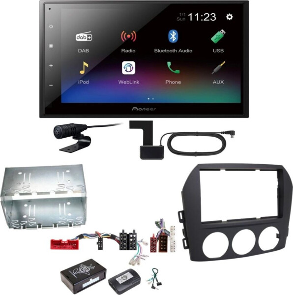 Pioneer DMH-A340DAB Digitalradio Bluetooth Einbauset für Mazda MX-5 NC