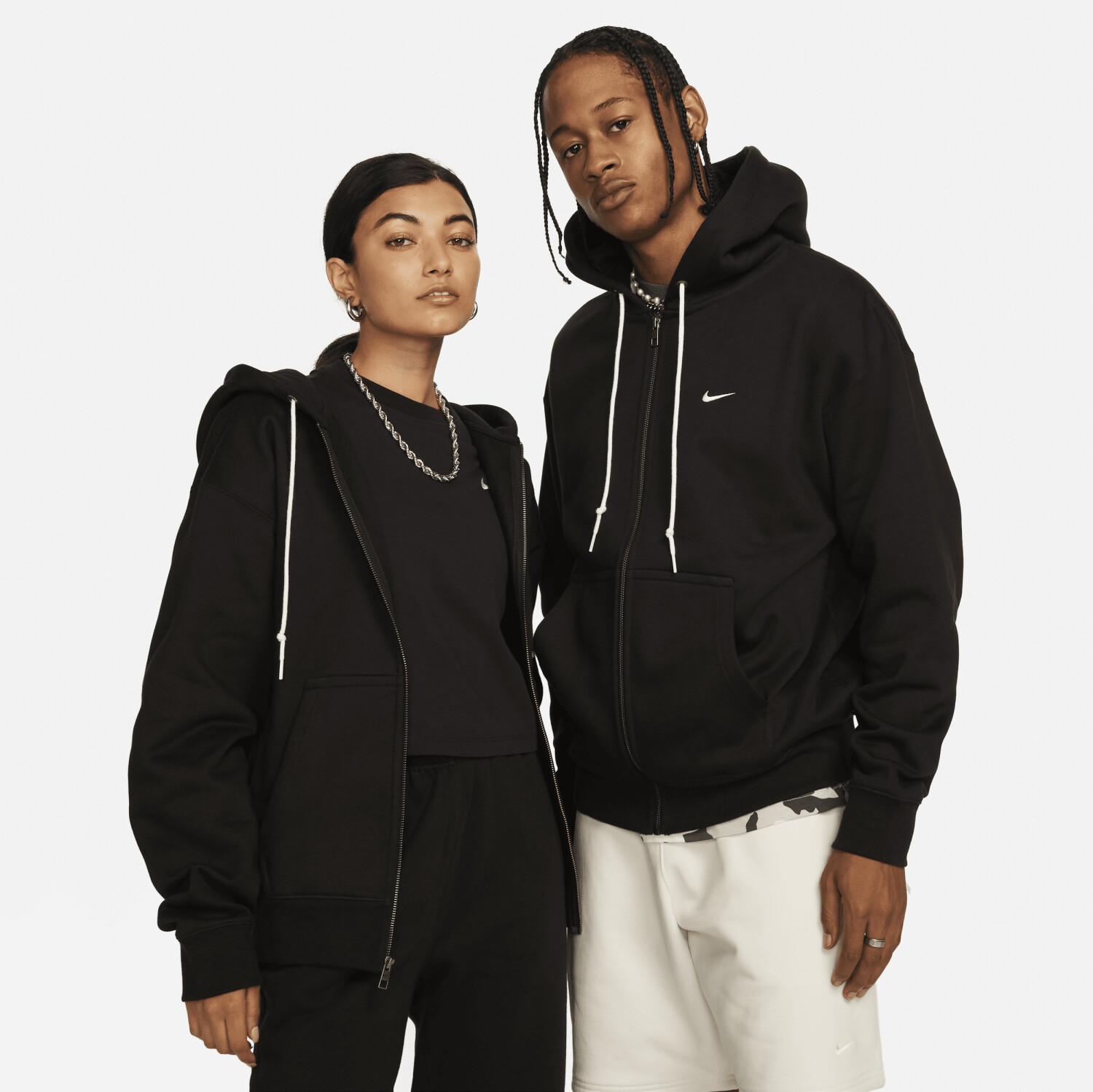 Nike Solo Swoosh Long Zip Hoodie (DR0403) black/white