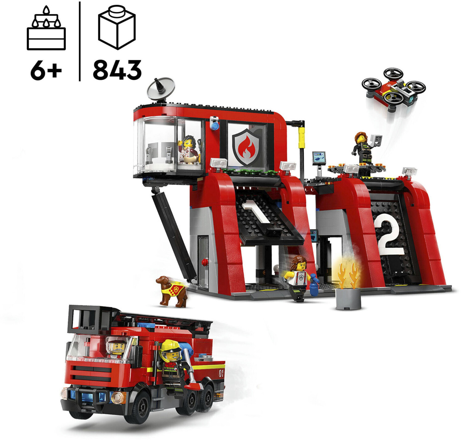 Lego 60282 City Fire L'unité de Commandement des Pompiers : : Jeux  et Jouets