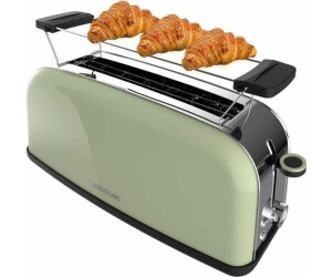 Grille-Pain Cecotec Toastin'Time 850 Red Long – 1 Fente Extra-Large 3,8 Cm, 850W, Acier Inox, Support Pains Longs