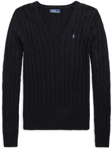 Ralph lauren black cable knit sweater cheap