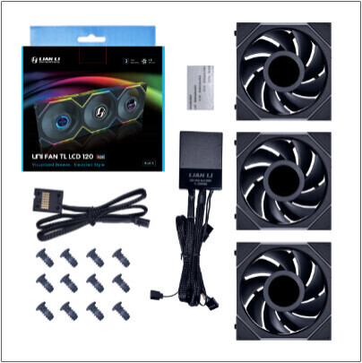 Lian Li UNI FAN TL LCD 120mm Black 3-pack