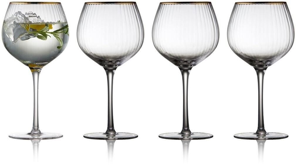 Lyngby Glas Palermo Gold Gin & Tonic glass 65 cl pack of 4 clear gold