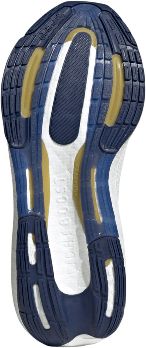 Blue and gold ultra boost top