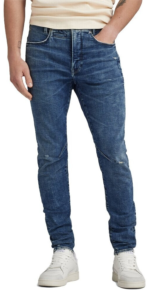 G-Star D-staq 3d Slim Fit Jeans (D05385) antique faded orinoco blue destroyed