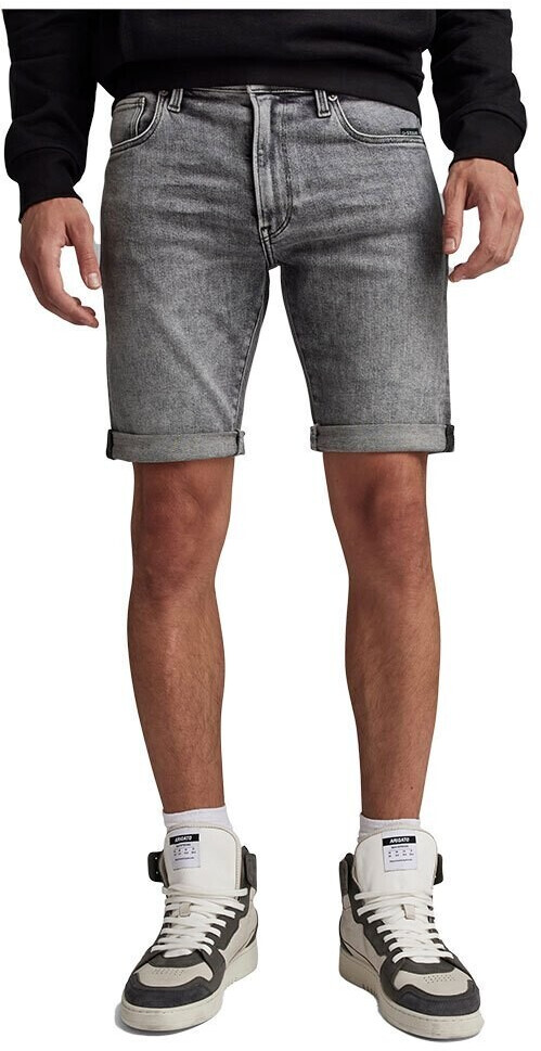 G-Star 3301 Slim Fit Denim Shorts (D10481) faded grey neblina