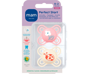 MAM - 2er-Pack Schnuller Perfect Start Silikon, 0-2M