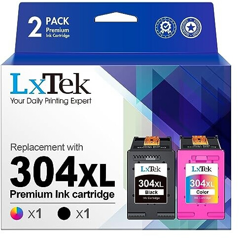 LxTek Ink for HP 304XL Black + Color
