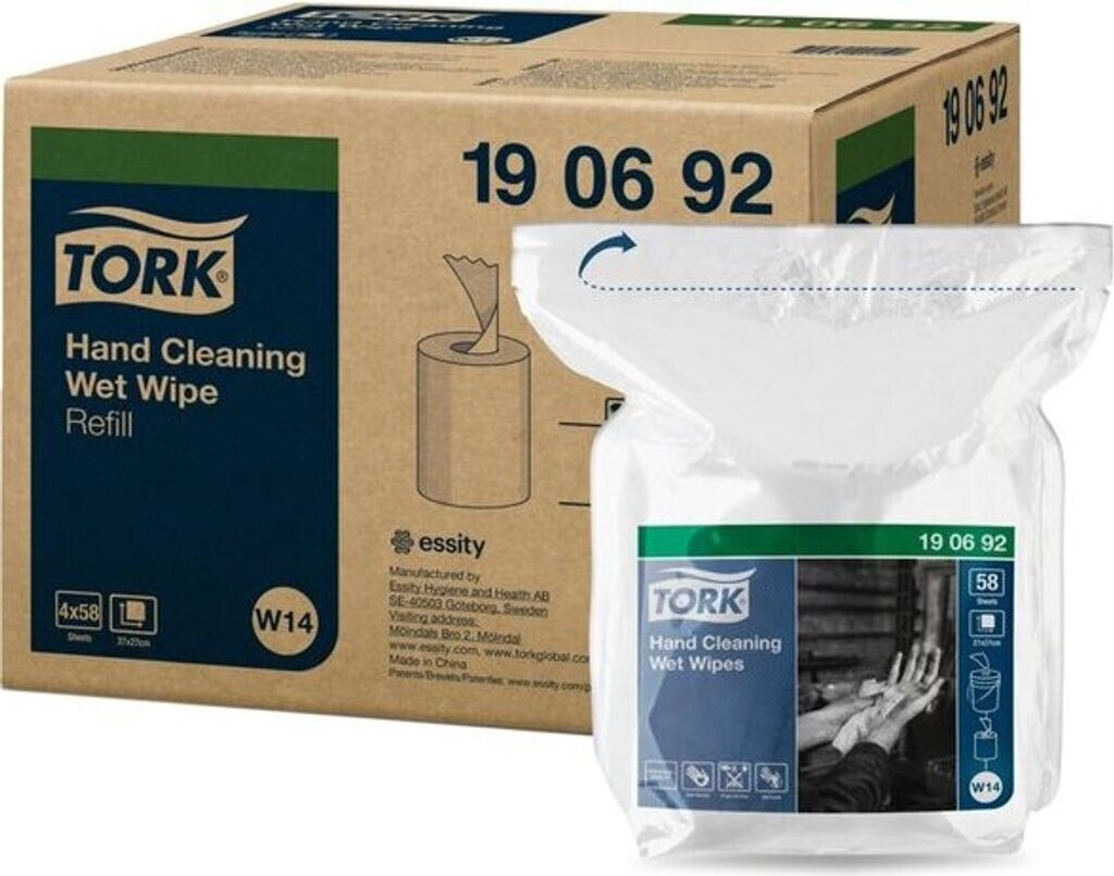 Tork 190692 Moist hand cleaning wipes refill 1-ply (4 x 58 pcs.)