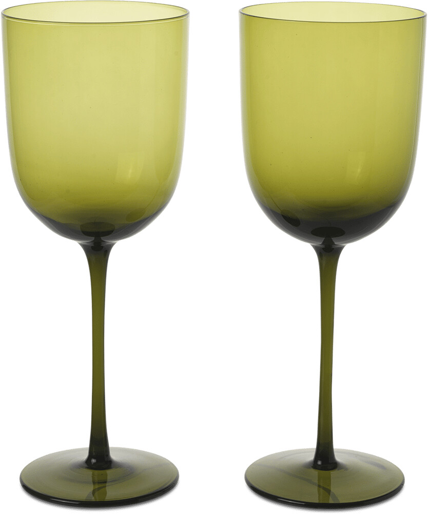 ferm LIVING Host red wine glass 36 cl pack of 2 Moss Green