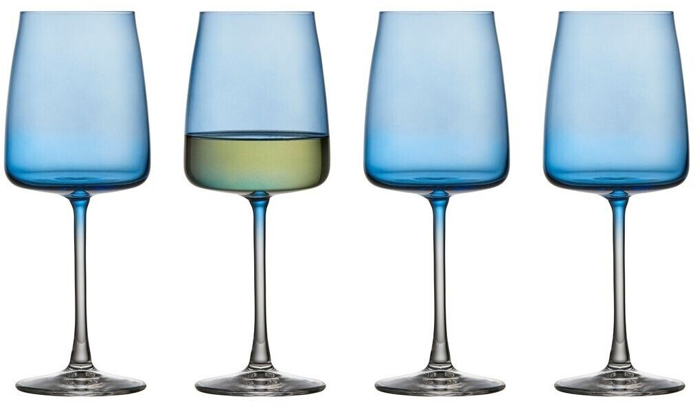 Lyngby Glas Zero white wine glass 43 cl pack of 4 blue