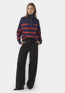 Vero Moda VMSaba Stripe Highneck (10269246) navy blazer/stripes bittersweet