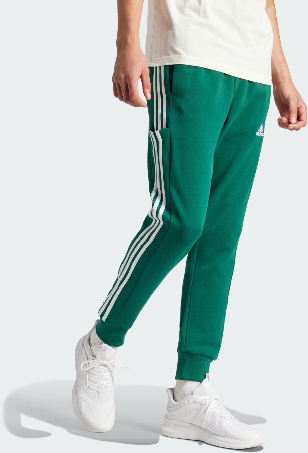 Adidas Essentials French Terry Tapered Cuff 3 Stripes Pants Men IS1392 collegiate green ab 54 30 Preisvergleich bei idealo