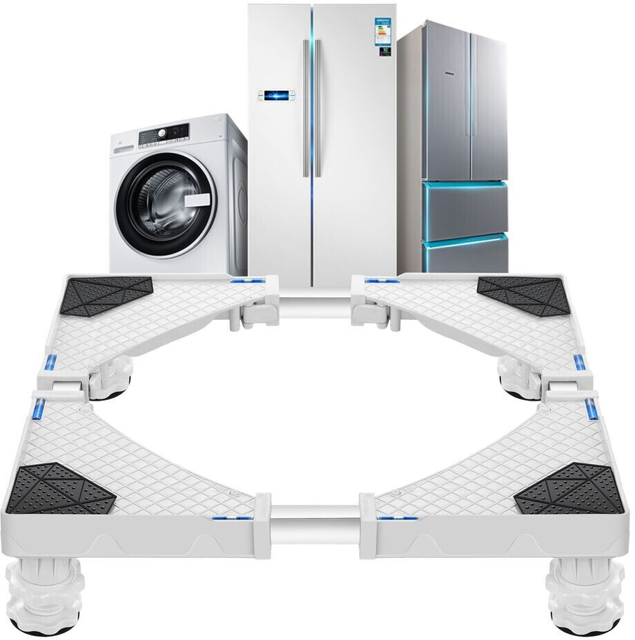 en.casa Washing machine base frame Marklohe washing machine base with 4 feet platform max. 300 kg stainless steel white
