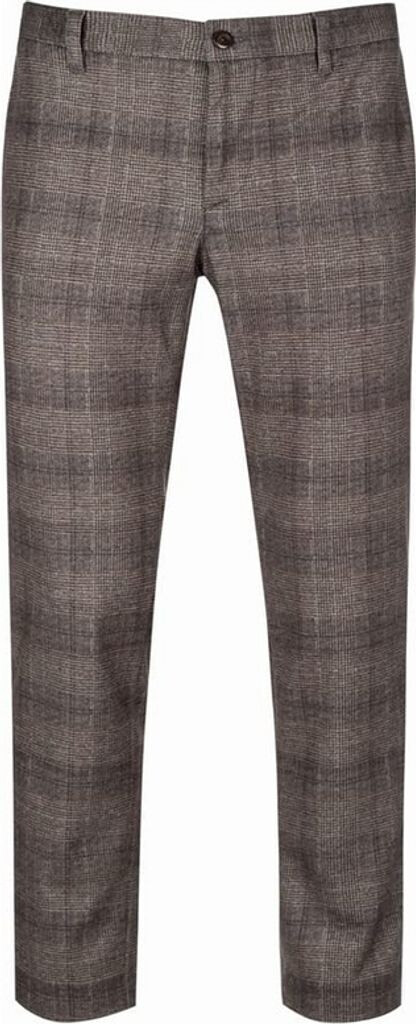 Alberto Trousers Rob Slim Fit Jersey brown-dark gray checkered