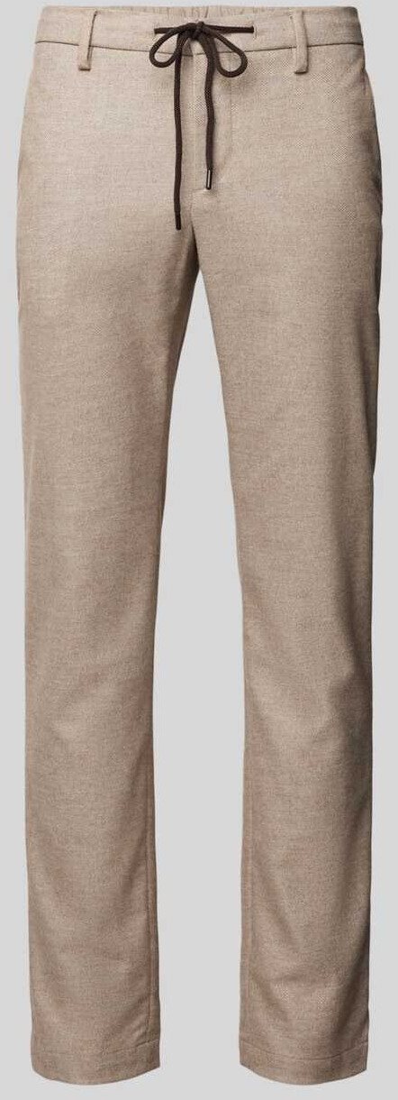 Alberto Jump slim fit flannel trousers, beige mottled