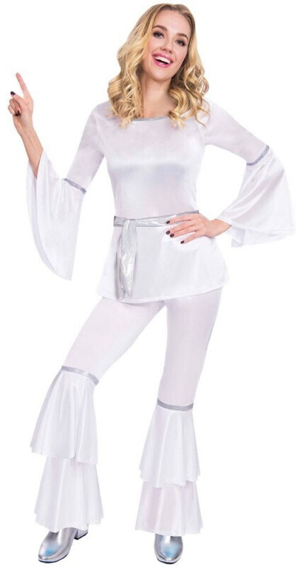 Amscan Disco Dancing Diva Dina ladies costume white