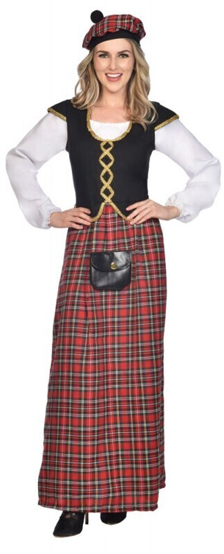 Amscan Elegant Scots Lady ladies costume black/red
