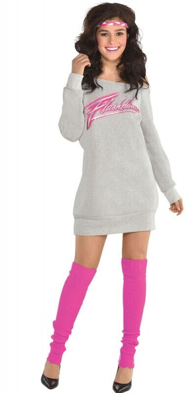 Amscan Flashdance costume for ladies pink/grey