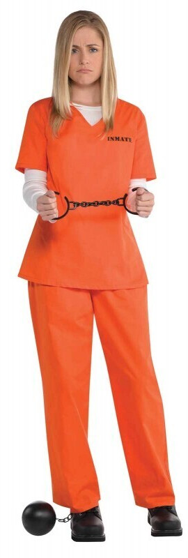 Amscan Prisoner Jane ladies costume orange
