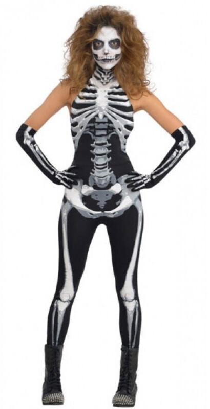 Amscan Lady Bones Skeleton costume for ladies black/white