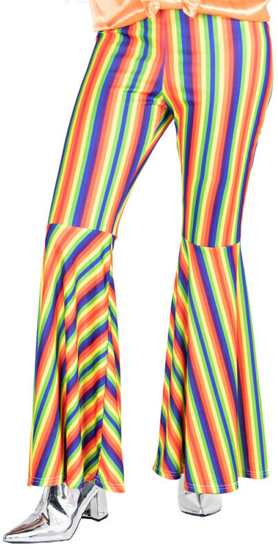 Amscan Rainbow Stripes Hippie flare pants for ladies colorful