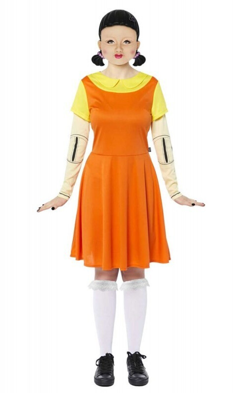 Amscan Squid Game doll ladies costume orange