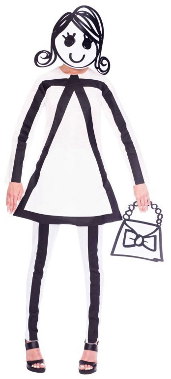 Amscan Stickman costume for ladies black/white