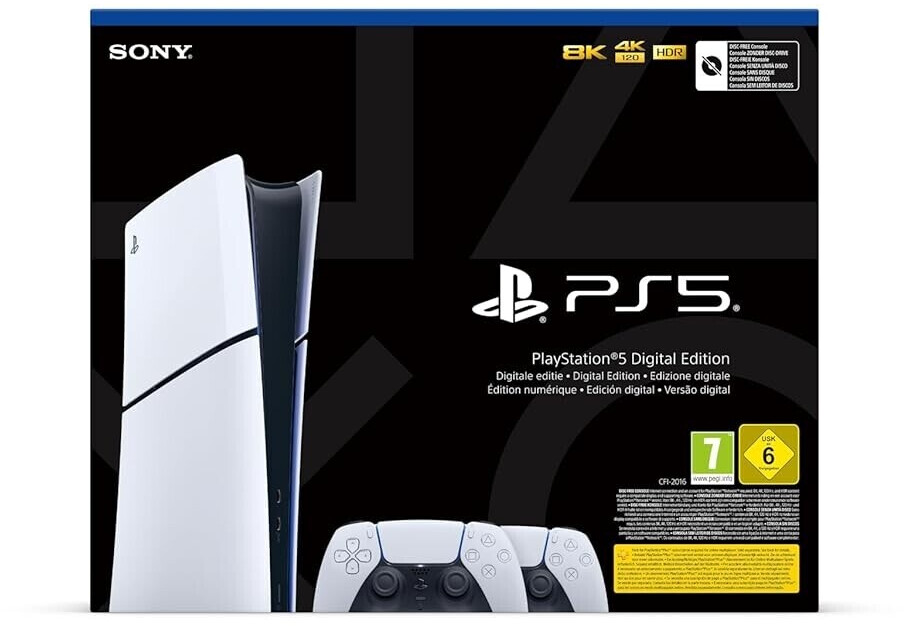 Sony PlayStation 5 Slim (PS5 Slim) Édition numérique + 2 manettes DualSense
