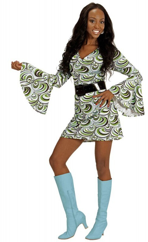 Widmann 70s Groovy Lady Linda ladies costume blue/green/white