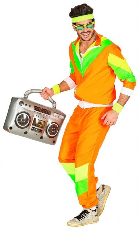Widmann 80s retro tracksuit costume yellow/orange