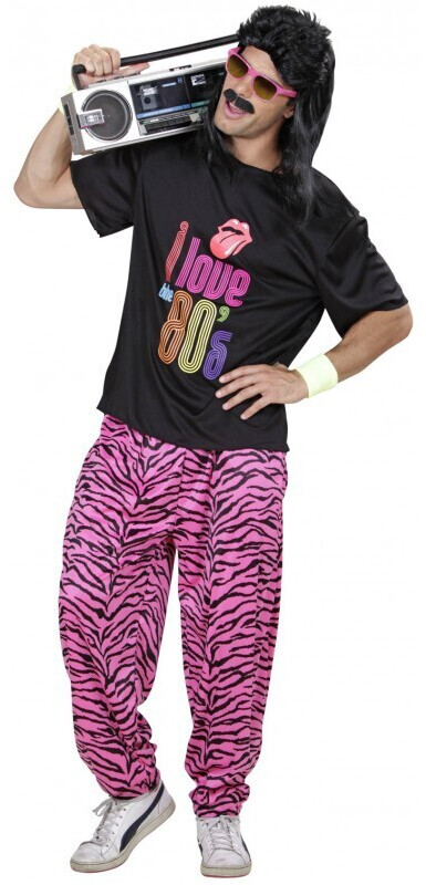 Widmann 80s Trash Boy costume pink/black