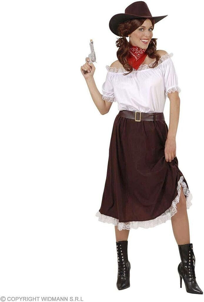 Widmann Cowgirl costume 4-piece ladies brown/white