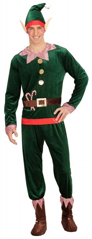 Widmann Evi Christmas helper men's costume green