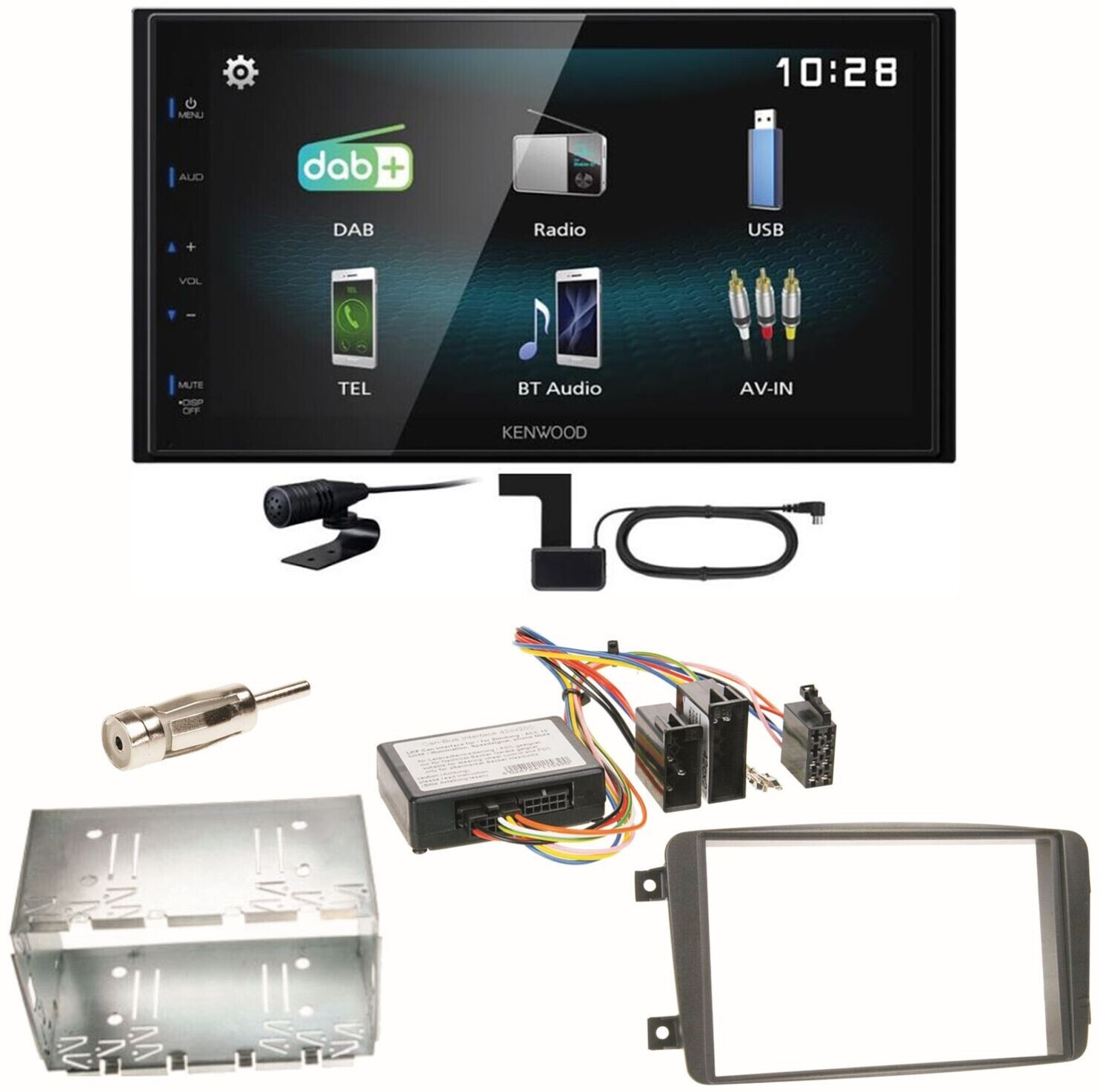 Kenwood DMX 125DAB USB DAB Einbauset f r Mercedes C Klasse W203