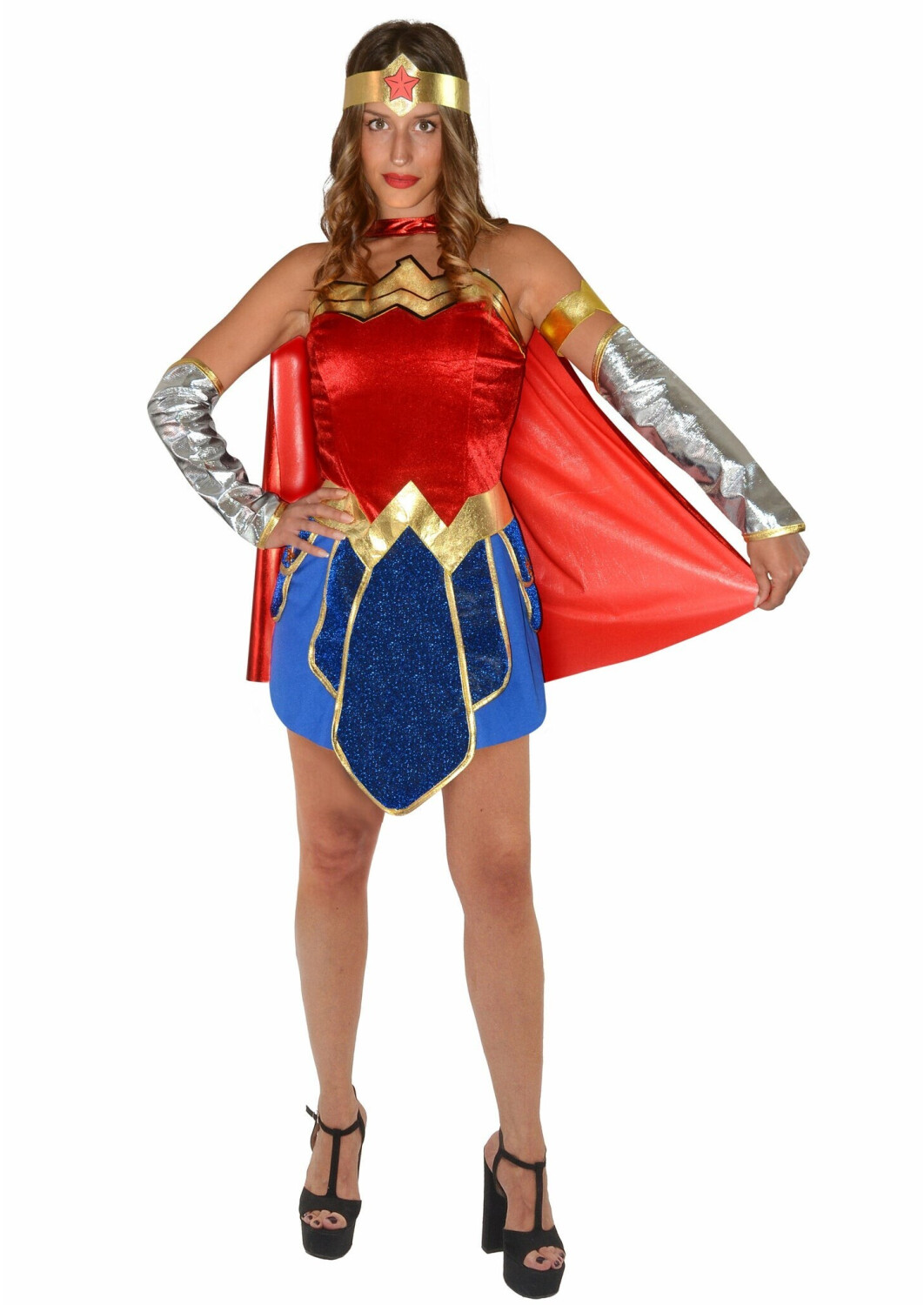 CARNEVALE COSTUME VESTITO Wonder Woman Donna Taglia S EUR 39,00