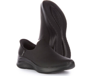 Black leather skechers ladies clearance
