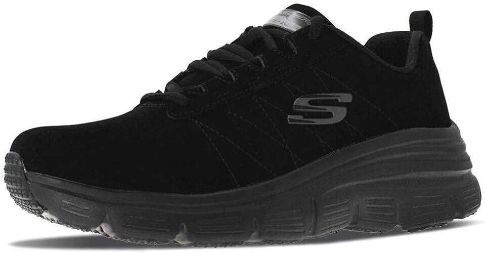 Skechers Fashion Fit Wedge BBK Black Womens trainers 88888366