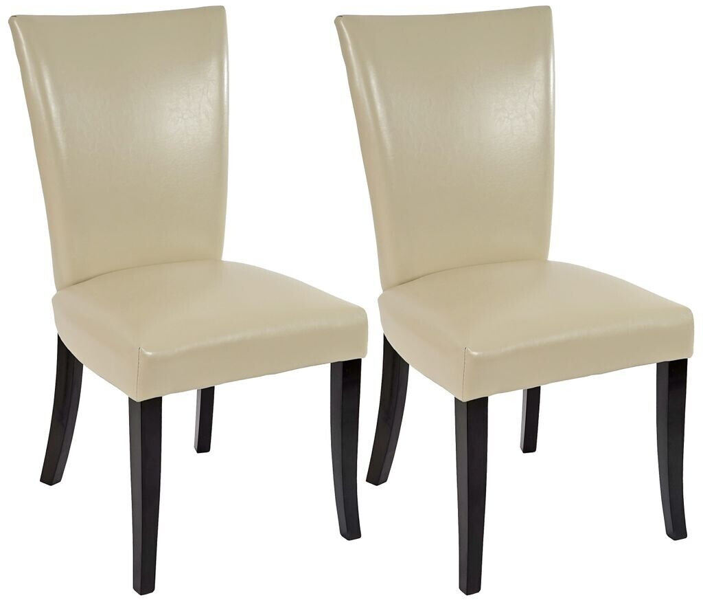 Mendler Set of 2 Chesterfield dining chair Edinburgh-2 cream/brown