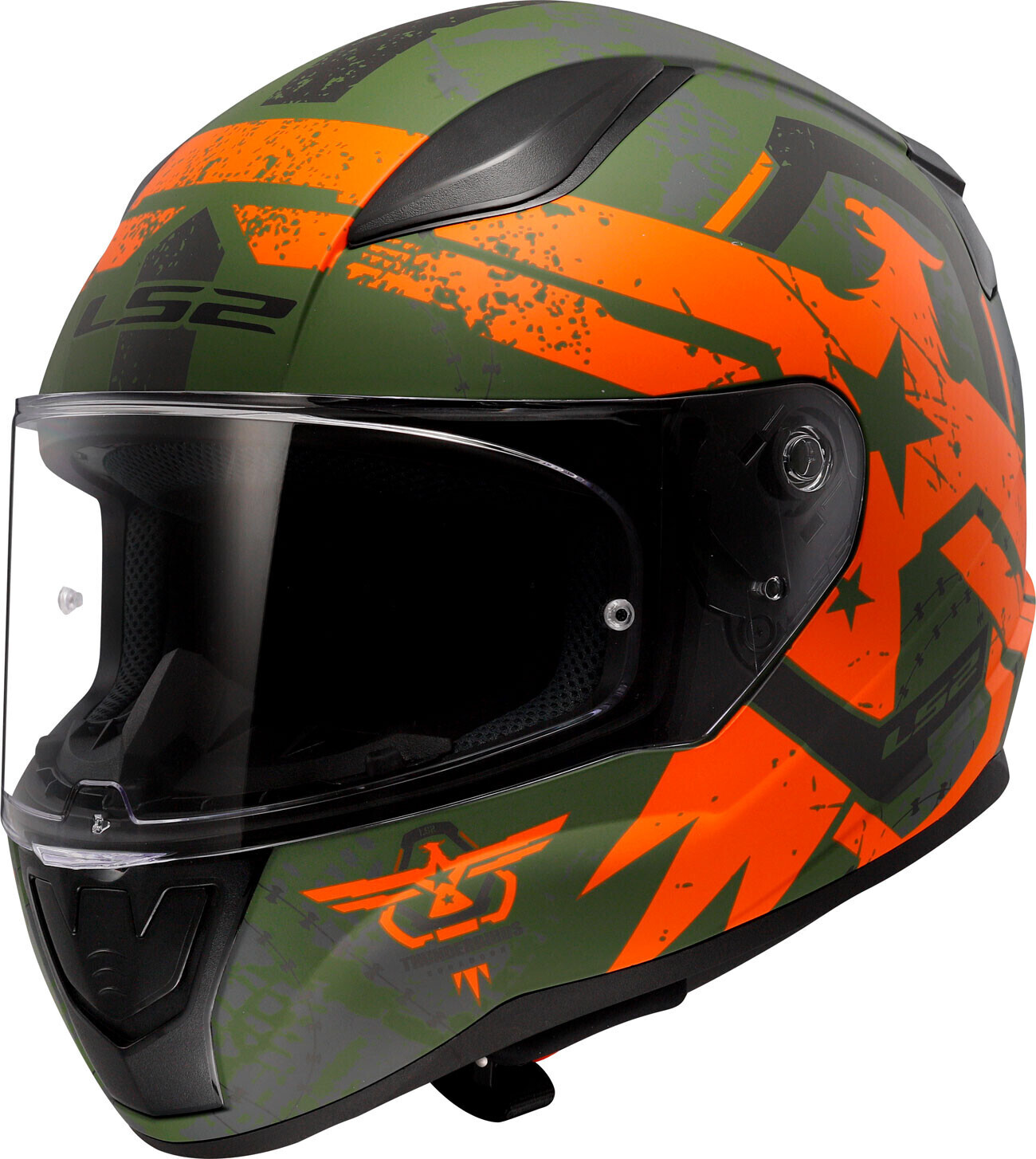 LS2 FF353 Rapid II Thunderbirds mat kaki/orange