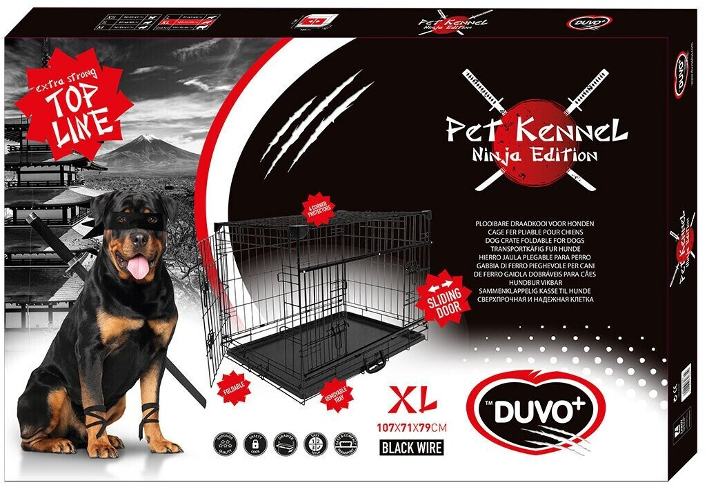 Duvo+ Ninja Edition dog cage including sliding door