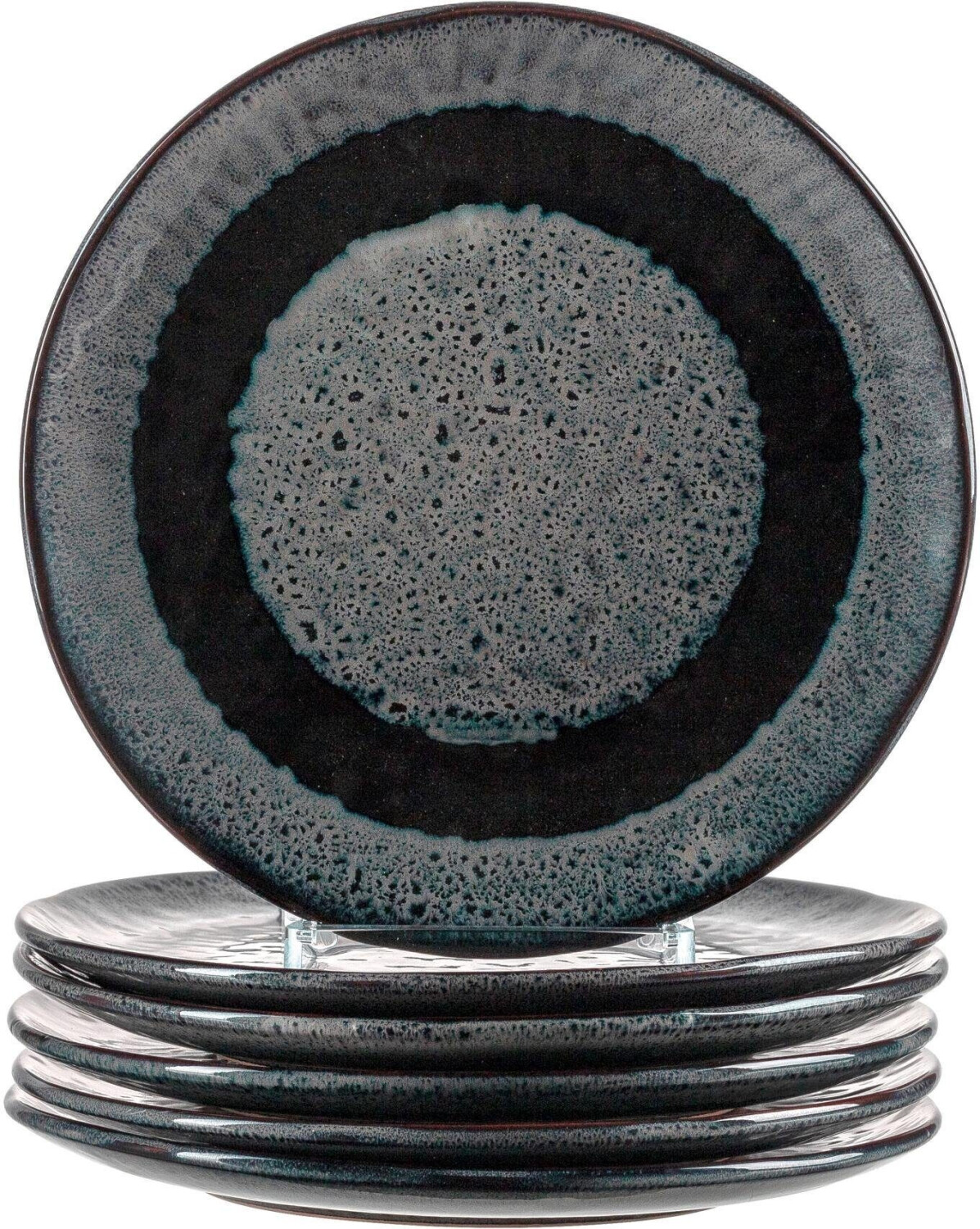 Leonardo Matera ceramic plates set of 6 22.5 cm anthracite