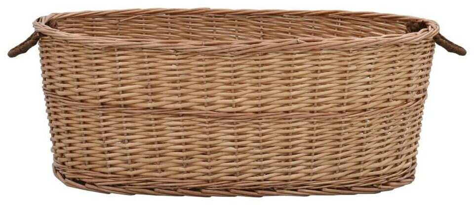 vidaXL Firewood Basket with Carrying Handles Natural Willow 88x57x34 cm