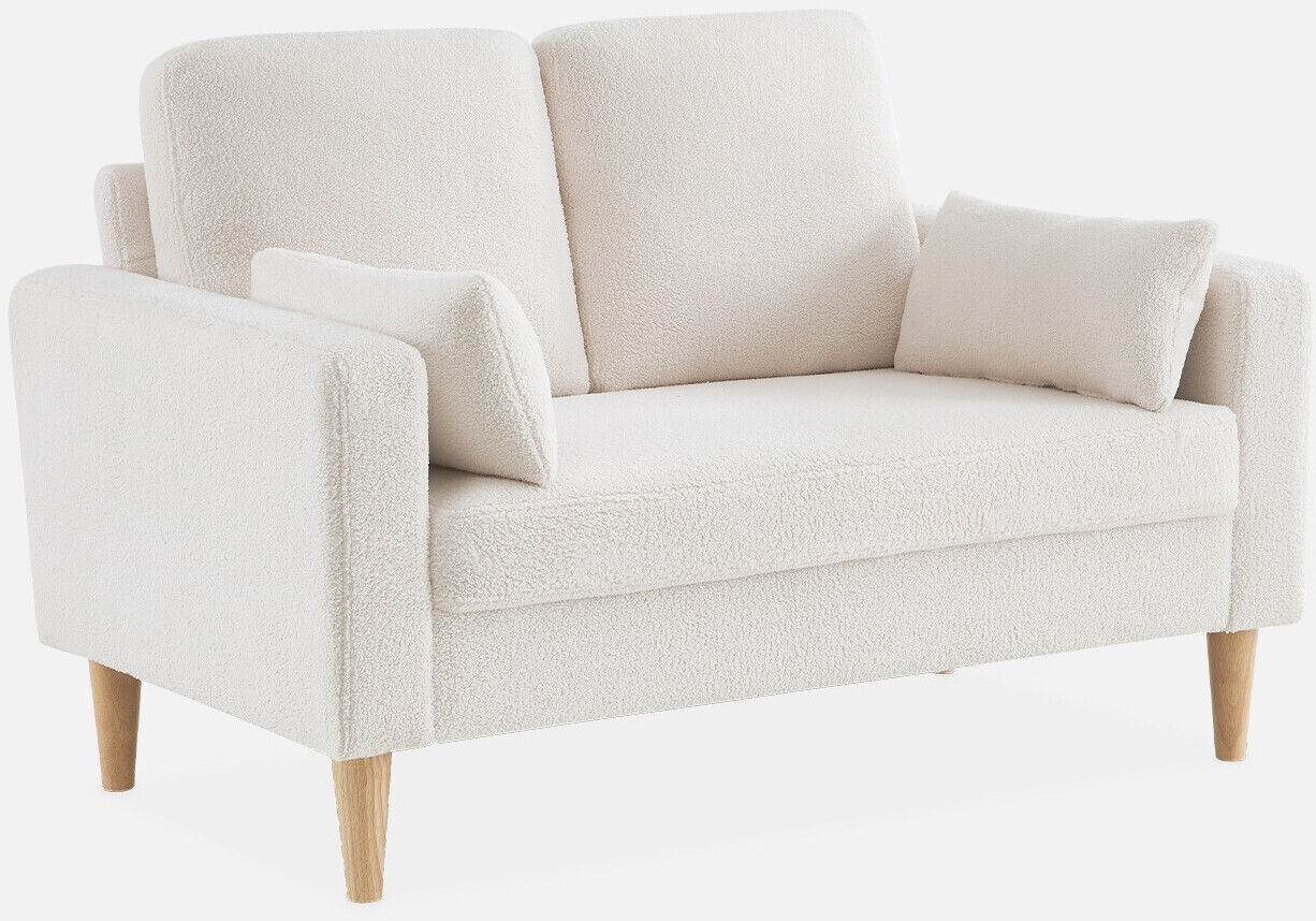 sweeek 2-seater single sofa Bjorn Bouclé Scandinavian style white