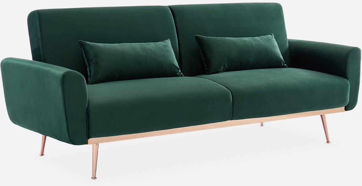 sweeek 2-3 Seater Design Sofa Velvet - Oskar Scandinavian Style Pink Gold Green