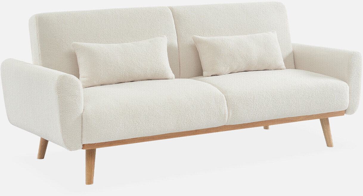 sweeek 3-seater single sofa Bjorn Bouclé 2 Scandinavian style white